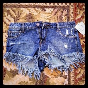 NWT Extreme Fray Hem Jean Shorts
